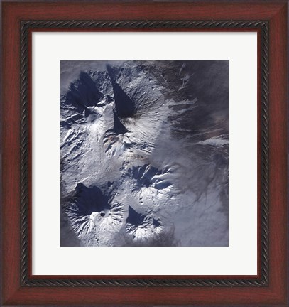 Framed Bezymianny Volcano Exhibits a Modest Plume Print
