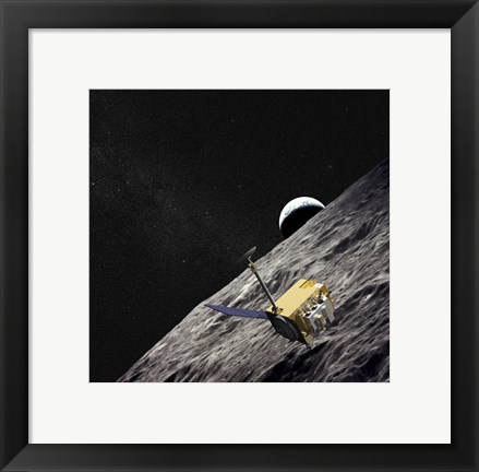 Framed Artist Concept of the Lunar Reconnaissance Orbiter Print