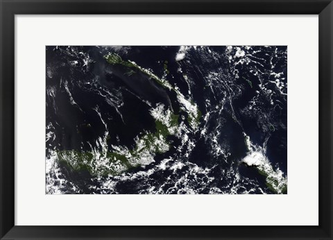 Framed volcanic Plume from the Rabaul Caldera Blows along the island of New Ireland Print