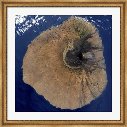 Framed Satellite View of Mount Fogo Print