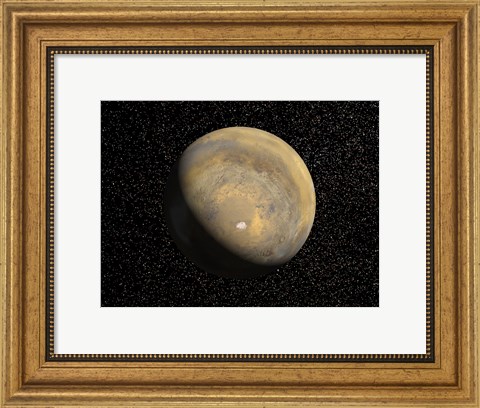 Framed Global view of Mars Print