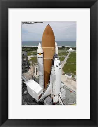 Framed Space shuttle Atlantis Sits on the Top of Launch Pad 39A at Kennedy Space Center Print