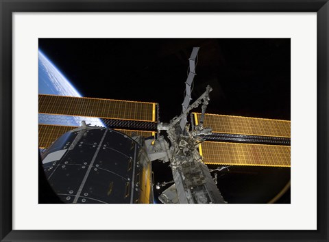 Framed International Space Station and the Columbus laboratory Print