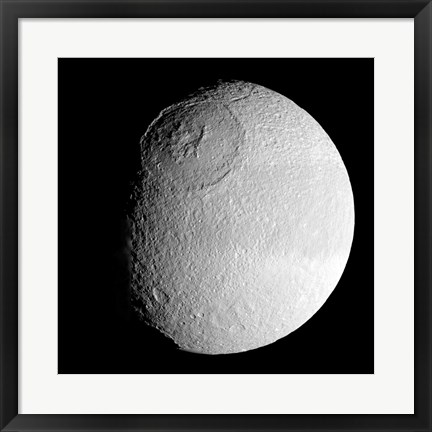 Framed Saturn&#39;s Moon Tethys Print