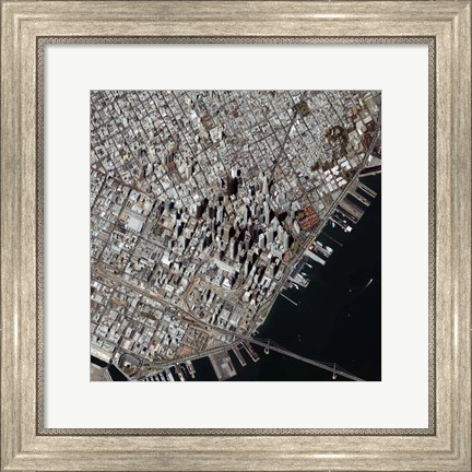 Framed Oblique-Angle view of San Francisco&#39;s Financial District Print