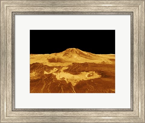 Framed 3D Perspective View of Maat Mons on Venus Print