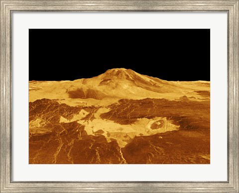 Framed 3D Perspective View of Maat Mons on Venus Print