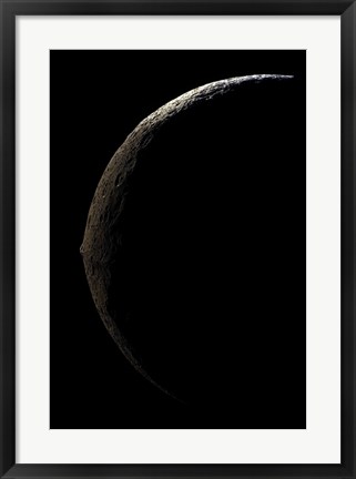 Framed Saturn&#39;s Moon Lapetus Print