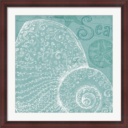 Framed Aqua Treasure IV Print