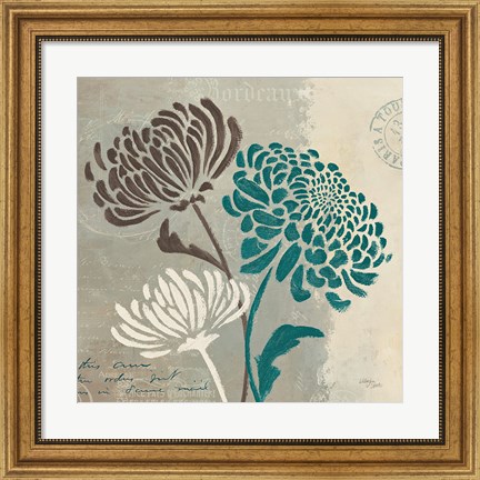 Framed Chrysanthemums II Print