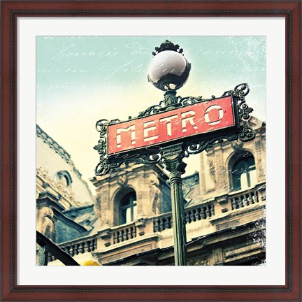 Framed Paris Metro Letter Print