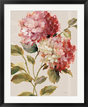 Framed Harmonious Hydrangeas Linen Print