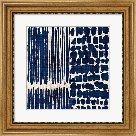 Framed Indigo Batik III Print