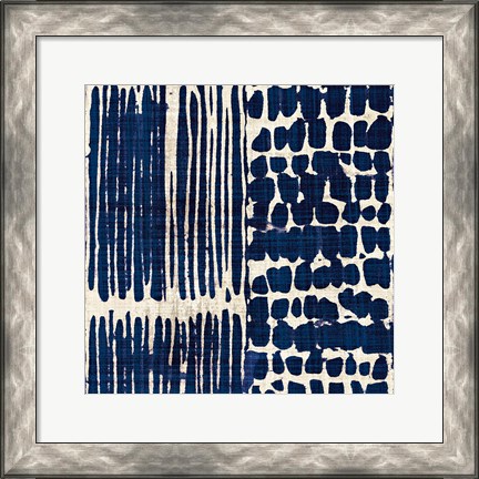 Framed Indigo Batik III Print