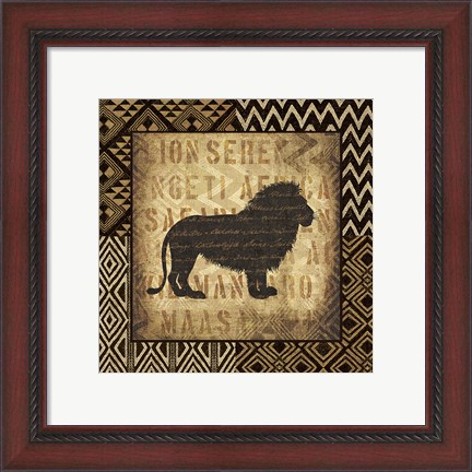 Framed African Wild Lion Border Print