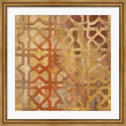 Framed Gilded Trellis I Print