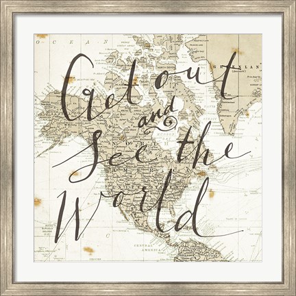 Framed Get Out and See the World Square Print