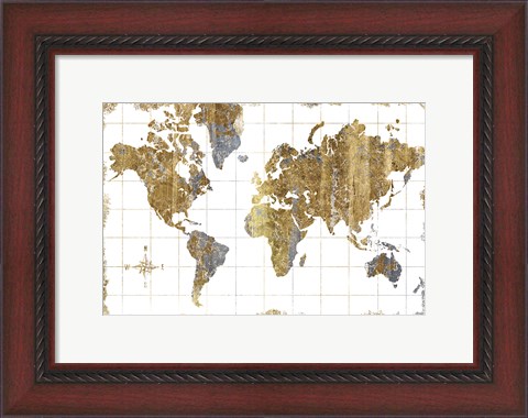 Framed Gilded Map Print