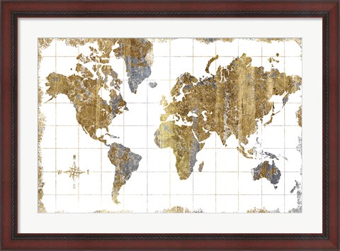 Framed Gilded Map Print