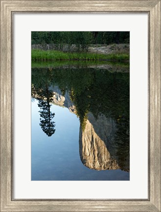 Framed Reflection of El Capitan in Mercede River, Yosemite National Park, California - Vertical Print