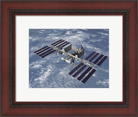 Framed Computer Generated View of the International Space Station Print