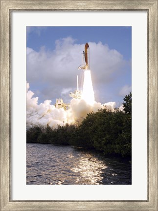 Framed Space Shuttle Discovery Launch Print