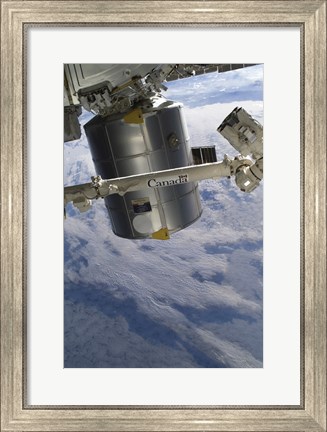 Framed Italian-Built Raffaello Multi-Purpose Logistics Module and the Canadarm2 Print