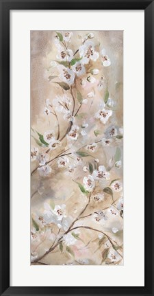 Framed Cherry Blossoms Taupe Panel I Print