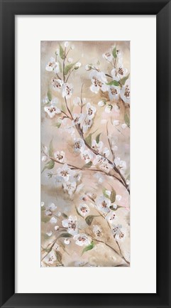 Framed Cherry Blossoms Taupe Panel II Print