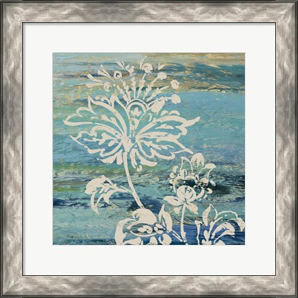 Framed Blue Indigo w/Lace III Print