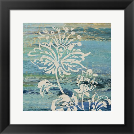 Framed Blue Indigo w/Lace III Print