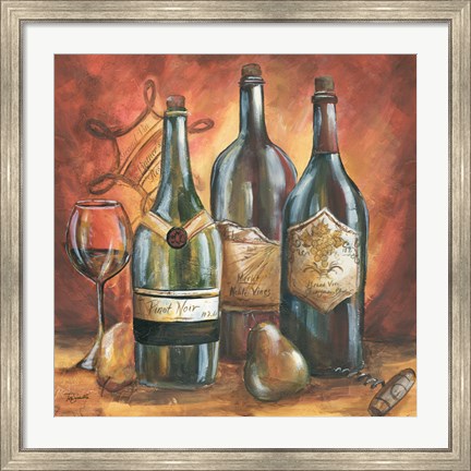 Framed Red and Gold Wine I Print