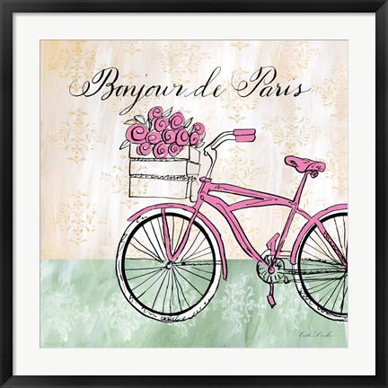 Framed Bonjour de Paris II Print