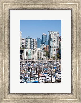 Framed Marina on False Creek, Downtown Vancouver, BC, Canada Print