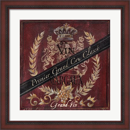 Framed Grand Vin Wine Label IV Print