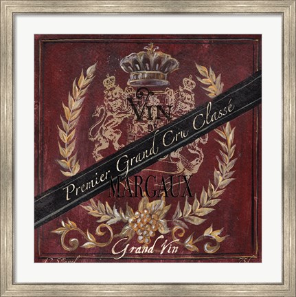 Framed Grand Vin Wine Label IV Print