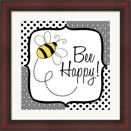 Framed Be Happy and Brave I Print