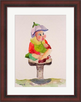 Framed Leprechaun Mushroom Print