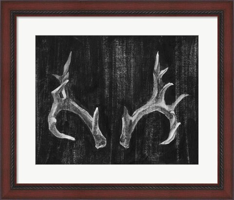 Framed Rustic Antlers I Print