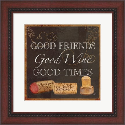 Framed Wine Cork Sentiment III Print