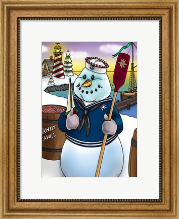 Framed Snowman Print