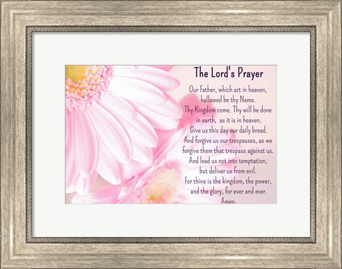 Framed Lord&#39;s Prayer - Floral Print