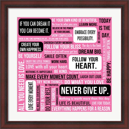 Framed Never Give Up 1 Print