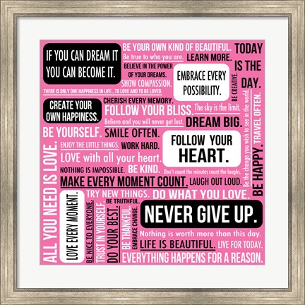 Framed Never Give Up 1 Print