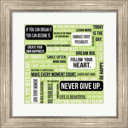 Framed Never Give Up 4 Print