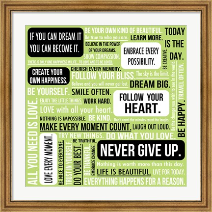 Framed Never Give Up 4 Print