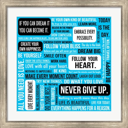 Framed Never Give Up 5 Print