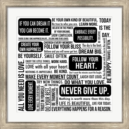 Framed Never Give Up 6 Print