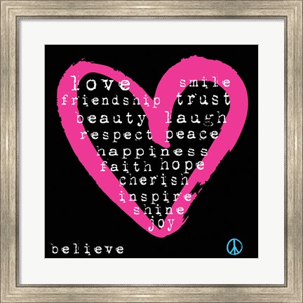 Framed Love Words Print