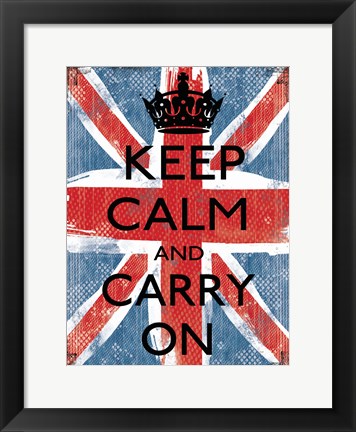 Framed Keep Calm And Carry On 1 Print